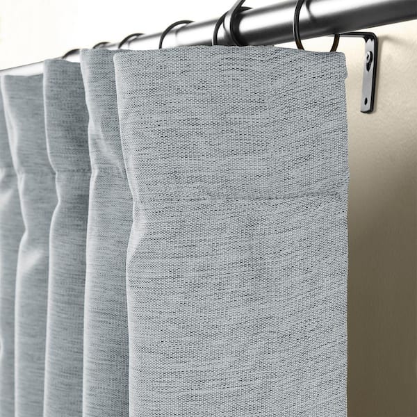 Gulf Blue Textured Bellino Room Darkening Curtains-50 in. W x 84 in.L Rod pocket with Back Tabs Single Window Panel