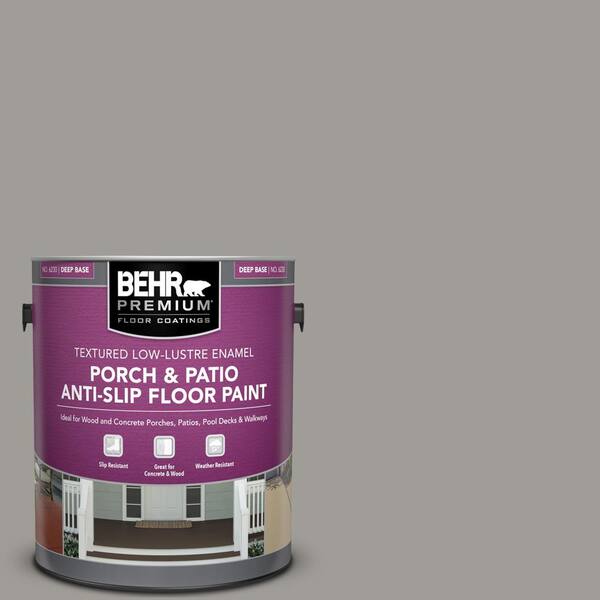BEHR PREMIUM 1 gal. #BNC-17 Casual Gray Textured Low-Lustre Enamel Interior/Exterior Porch and Patio Anti-Slip Floor Paint