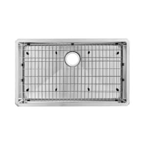 32 in. Handmade Tiny Radius Undermount Single Bowl 16 Gauge Stainless Steel Kitchen Sink with Accessories