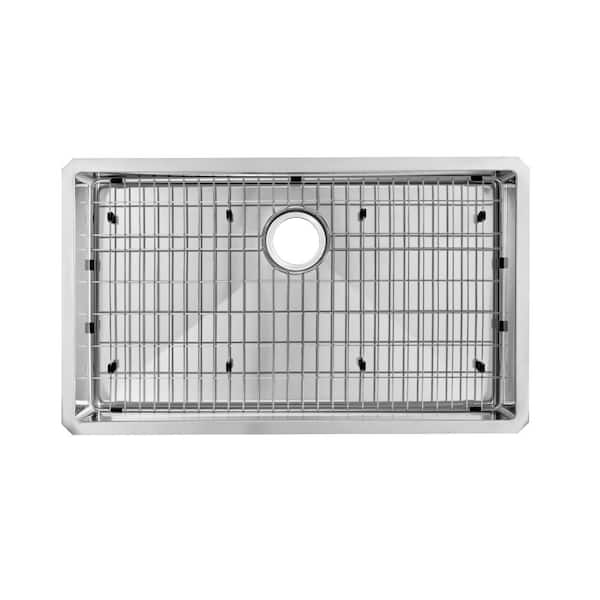32 in. Handmade Tiny Radius Undermount Single Bowl 16 Gauge Stainless Steel Kitchen Sink with Accessories
