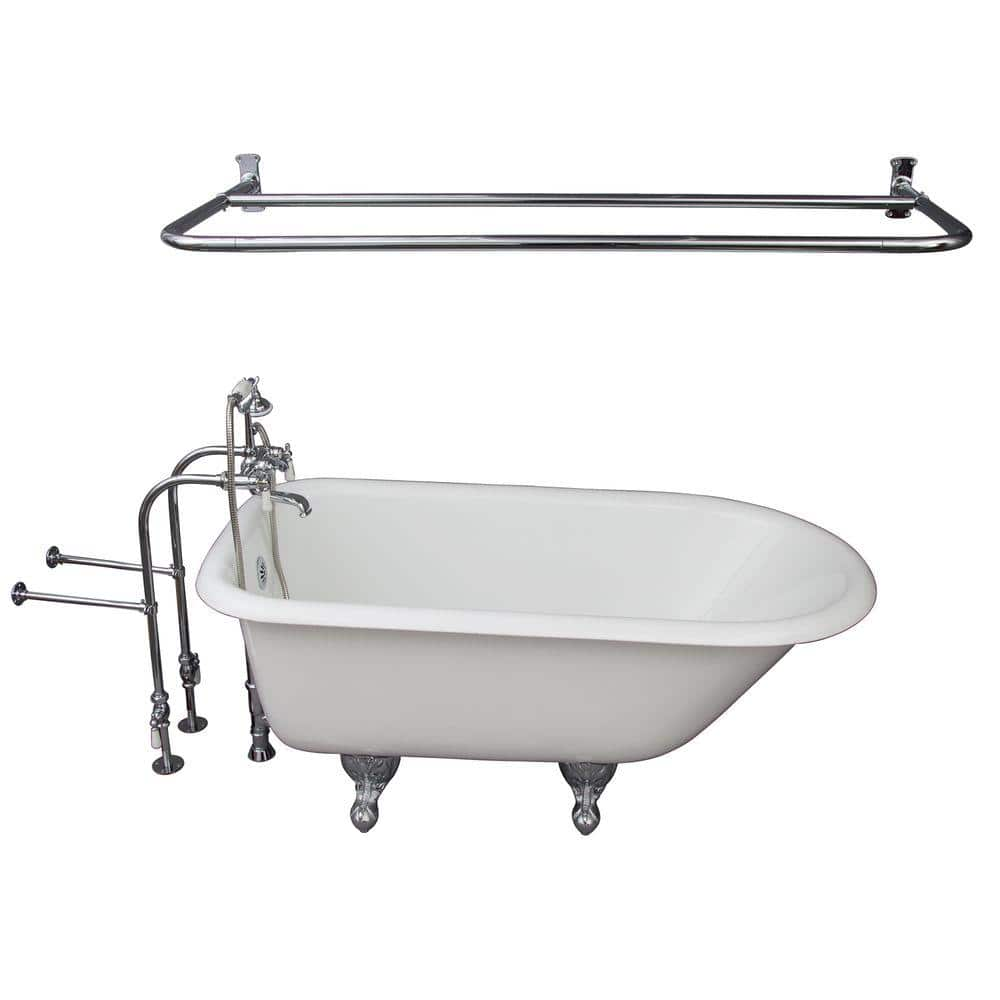 Barclay Products 4.5 ft. Cast Iron Ball and Claw Feet Roll Top Tub in ...