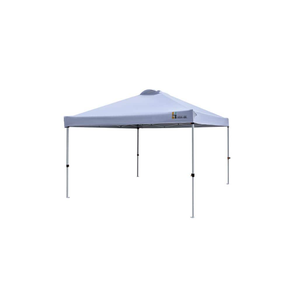 10 ft. x 10 ft. White Portable Folding Instant Canopy Tent with Roller Bag