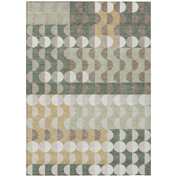 Chantille Machine Washable Indoor/Outdoor Abstract ACN2816 Basil 10 ft. x 14 ft. Area Rug