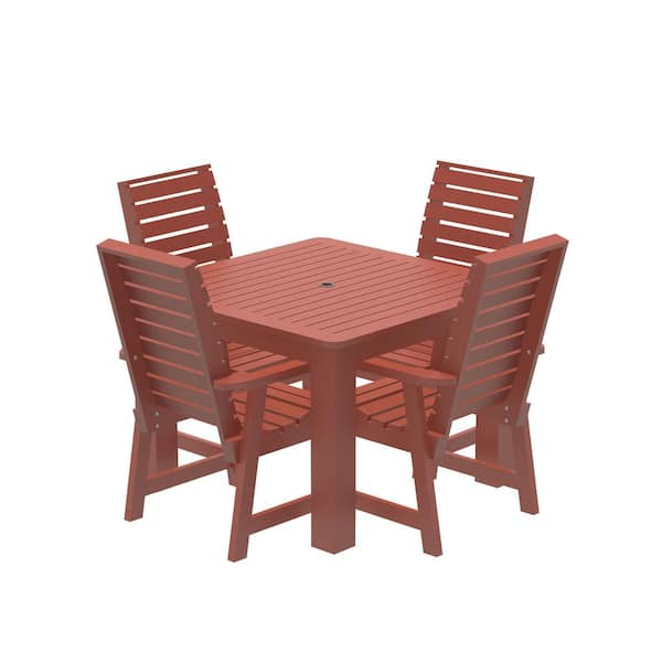 Highwood Glennville 5-Pieces Square Recycled Plastic Outdoor Dining Set