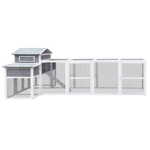 Anky 57 in. H x 58.5 in. W x 150 in. D Metal Poultry Fencing, Extra Large Wood Chicken Coop Backyard with Nesting Box