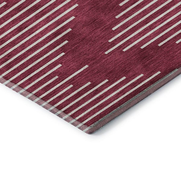 Mayfield Premium Machine Washable Abstract AMF1016 Garnet 3 ft. x 5 ft. Area Rug