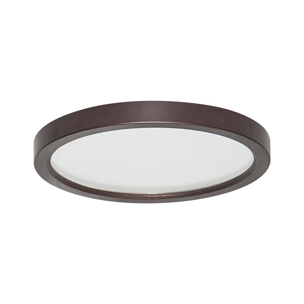 Round Slim Disk Length 7 in. Bronze Round Fixture 3000K Warm White New Cons