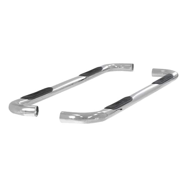 Aries 3-Inch Round Polished Stainless Steel Nerf Bars, No-Drill, Select Chevrolet Silverado, GMC Sierra 1500, 2500, 3500 HD