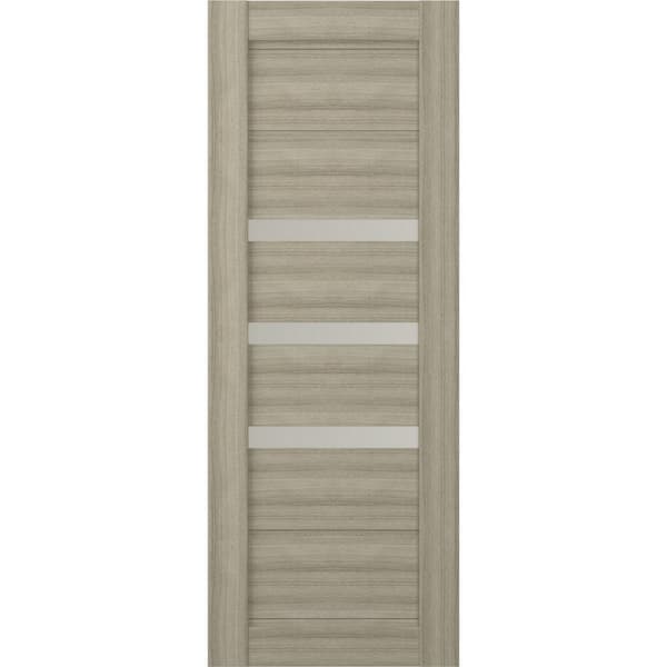 Belldinni Rita 32 in. x 84 in. No Bore Solid Composite Core 3-Lite Frosted Glass Shambor Wood Composite Interior Door Slab