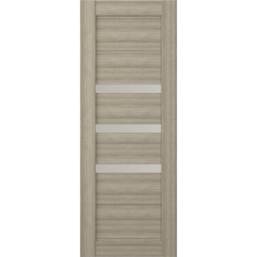Rita 36 in. x 84 in. No Bore Solid Composite Core 3-Lite Frosted Glass Shambor Wood Composite Interior Door Slab price history on PriceWatchPro