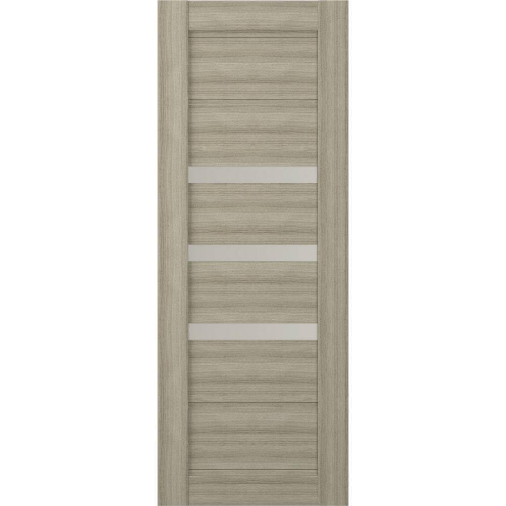 Rita 18 in. x 96 in. No Bore Solid Composite Core 3-Lite Frosted Glass Shambor Wood Composite Interior Door Slab price history on PriceWatchPro