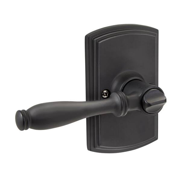 Birmingham Aged Bronze Keyed Entry Door Lever with Addison Trim