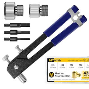 Rivet Nut Tool Kit, 430Pcs Metric Rivet Nut Combination (M8/M6/M5/M4/M3)