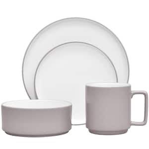 Colortex Stone Taupe Porcelain 4-Piece Place Setting (Service for 1)