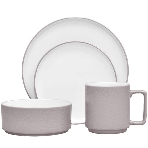 Noritake Colortex Stone Taupe Porcelain 4-Piece Place Setting, Service for 1