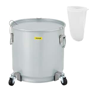 Fryer Grease Bucket 15.9 Gal. Coated Carbon Steel Oil Filter Pot 123 lbs. Capacity Oil Disposal Caddy with Caster Base