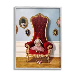 Princess Rabbit Royal Heir Throne Funny Animal By Lucia Heffernan Framed Print Animal Texturized Art 11 in. x 14 in.