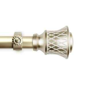 160 in. - 240 in. Adjustable Single Curtain Rod 1 in. Dia in Gold with Jetaime Finials