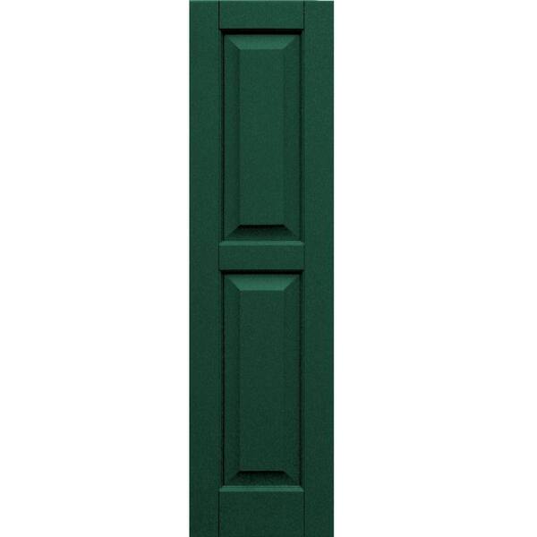 Winworks Wood Composite 12 in. x 45 in. Raised Panel Shutters Pair #633 Forest Green