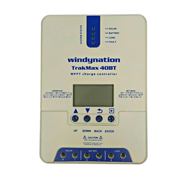 WindyNation CHC-MPPT-40BT + CHC-TMRM-01 TrakMax MPPT 12-Volt/24-Volt 40 Amp Solar Charge Controller with Remote Meter Kit - 2