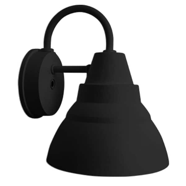 Goose Large 10 in. Black Outdoor Hardwired Lantern Sconce No Bulb Included