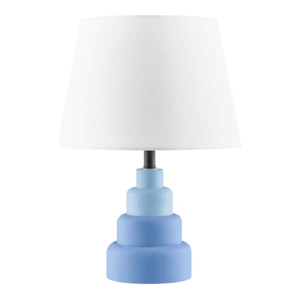Hampton Bay Tate 14.05 in. Ombre Blue Mini Table Lamp
