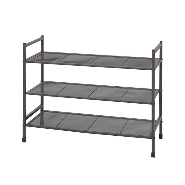 3-Tier Multi-Use Stackable Shoe Rack, Grey, Sold by at Home