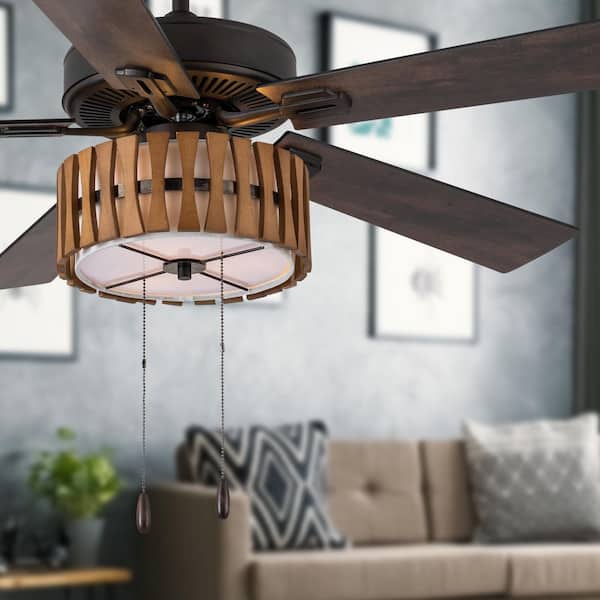 River of Goods 52 in. Indoor Oil Rubbed Bronze Max Mid-Century Modern Style Ceiling Fan with Light Kit