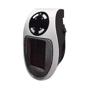 500-Watt 6.5 in. White Electric Small Ceramic Heater with Heating and Fan Modes, Plug And Play Mini Quick Space Heater