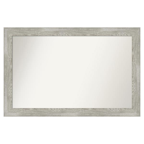 Amanti Art Dove Greywash 52 in. x 34 in. Custom Non-Beveled Distressed Recyled Polystyrene Bathroom Vanity Wall Mirror