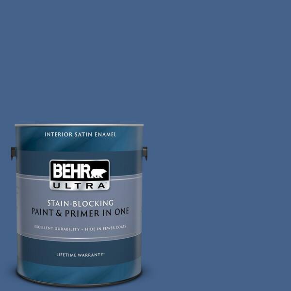 BEHR ULTRA 1 gal. #UL240-21 Mosaic Blue Satin Enamel Interior Paint and Primer in One