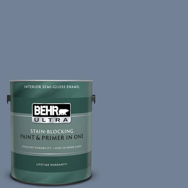 BEHR ULTRA 1 gal. #UL240-5 Tranquil Pond Semi-Gloss Enamel Interior Paint and Primer in One