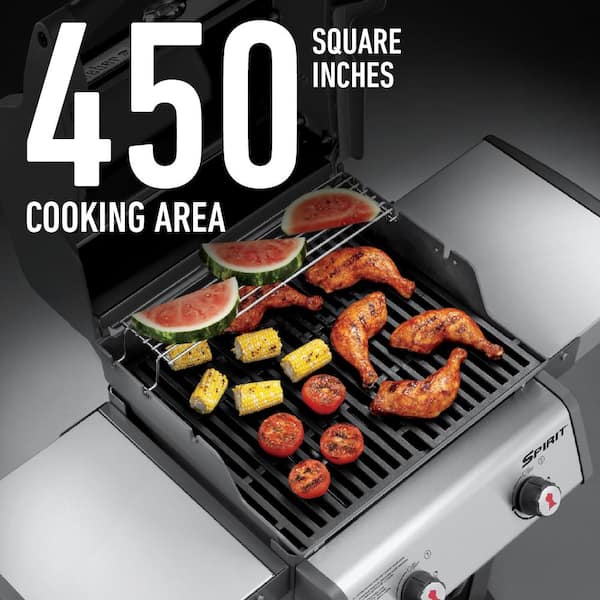 Weber Spirit E-210 Propane Gas Grill in Black with Built-In Thermometer - The Depot
