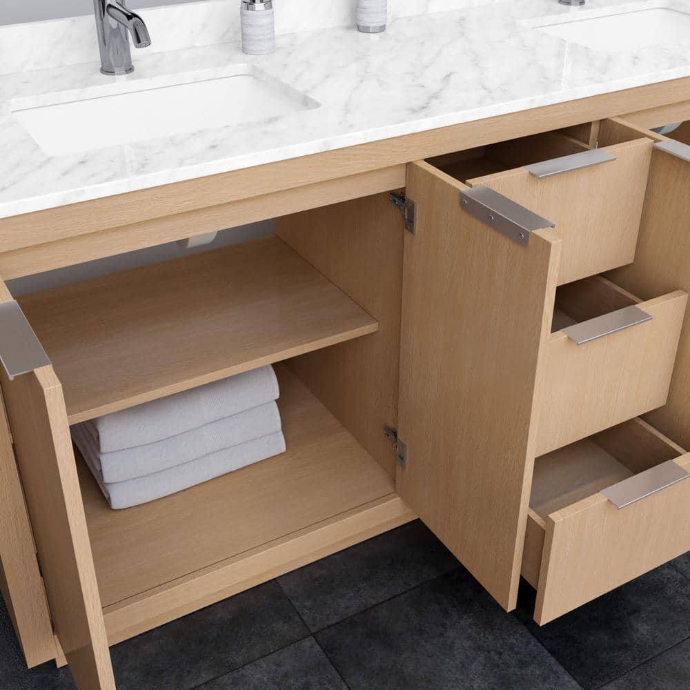 Maroni 71" Light Straw Double Bathroom Vanity Base