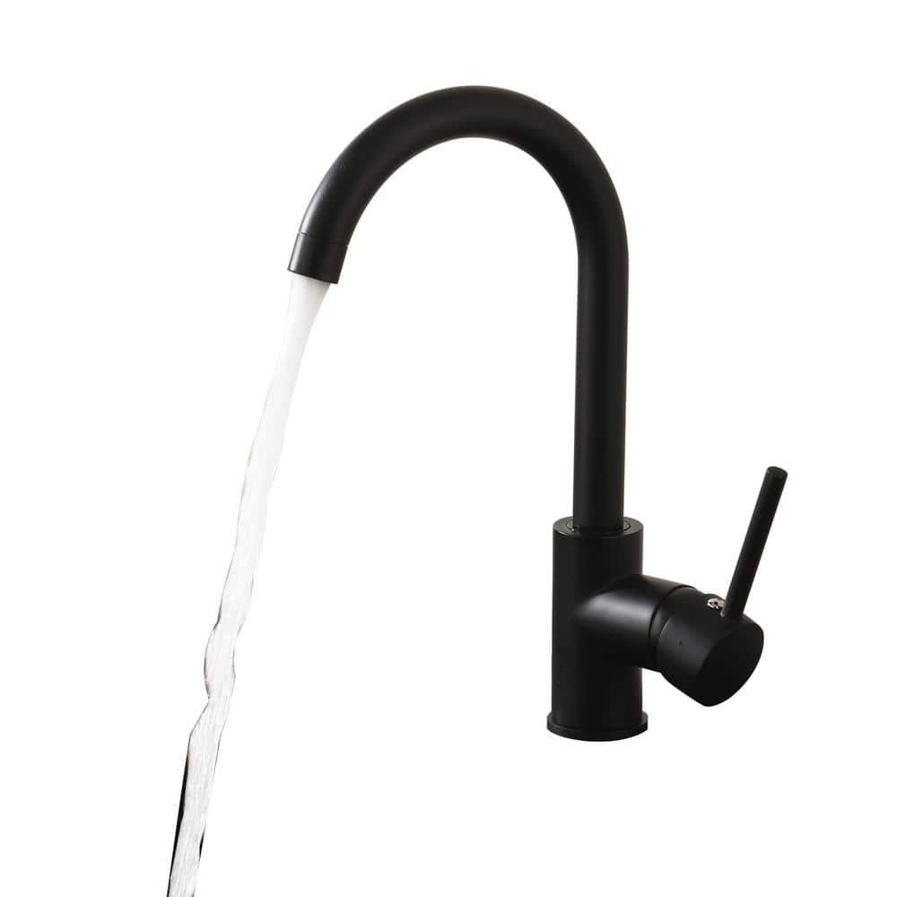Single Handle Stainless Steel Commercial Single Hole Kitchen Sink Faucet, M