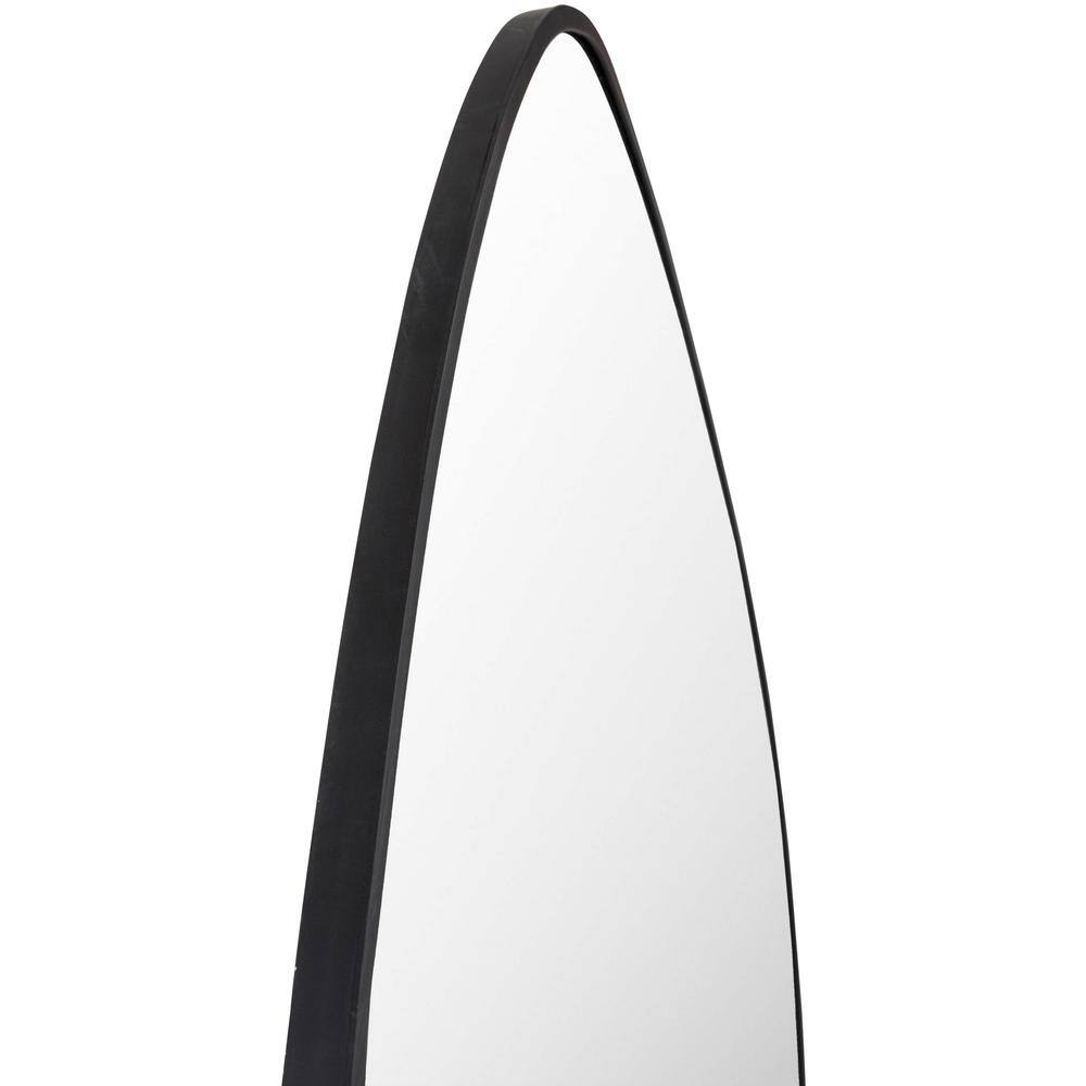 Asymmetrical Black Metal Frame Wall Mirror
