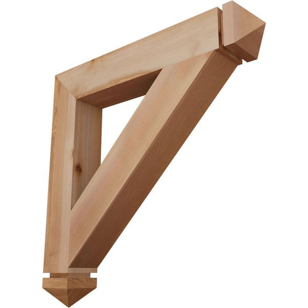 Ekena Millwork 3.5 in. x 26 in. x 26 in. Western Red Cedar Traditional Arts and Crafts Smooth Bracket