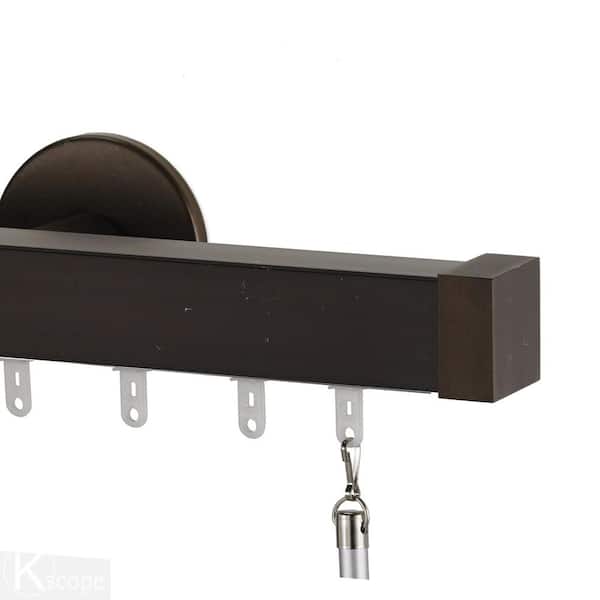 Nexgen Pro 120 in. Non-Adjustable Traverse Window Curtain Rod Set in Bronze with Endcap