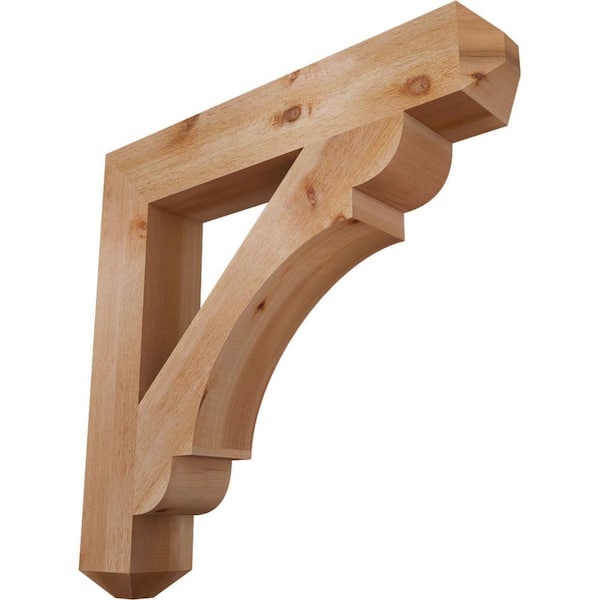 Ekena Millwork 6 in. x 36 in. x 36 in. Western Red Cedar Olympic Craftsman Rough Sawn Bracket