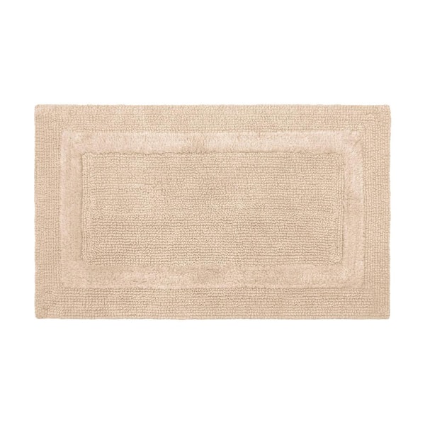 French Connection Stonewash 17 in. x 24 in. Beige Cotton Rectangle Bath Mat