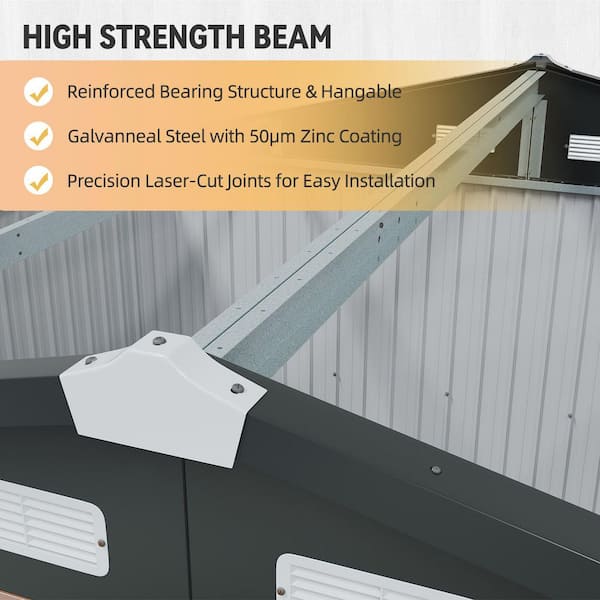 Sizzim 9.4 ft. W x 11.8 ft. D Outdoor Storage Metal Shed with