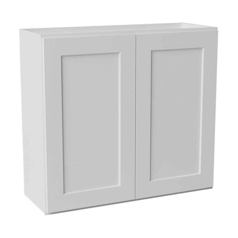 33 in. W x 12 in. D x 30 in. H Ready to Assemble Solid Wood Shaker Wall Kitchen Cabinet in White price history on PriceWatchPro