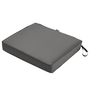 Montlake Light Charcoal Grey 21 in. W x 19 in. D x 3 in. Thick Rectangular Outdoor Seat Cushion