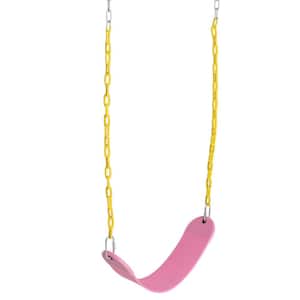 Multi-Person Heavy-Duty Belt Swing Set for Outdoor Play, Pink