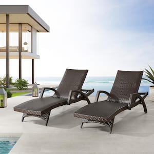 2-Piece Wicker Aluminum Outdoor Chaise Lounges