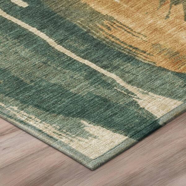 Chantille Machine Washable Indoor/Outdoor Abstract ACN3036 Basil 9 ft. x 12 ft. Area Rug