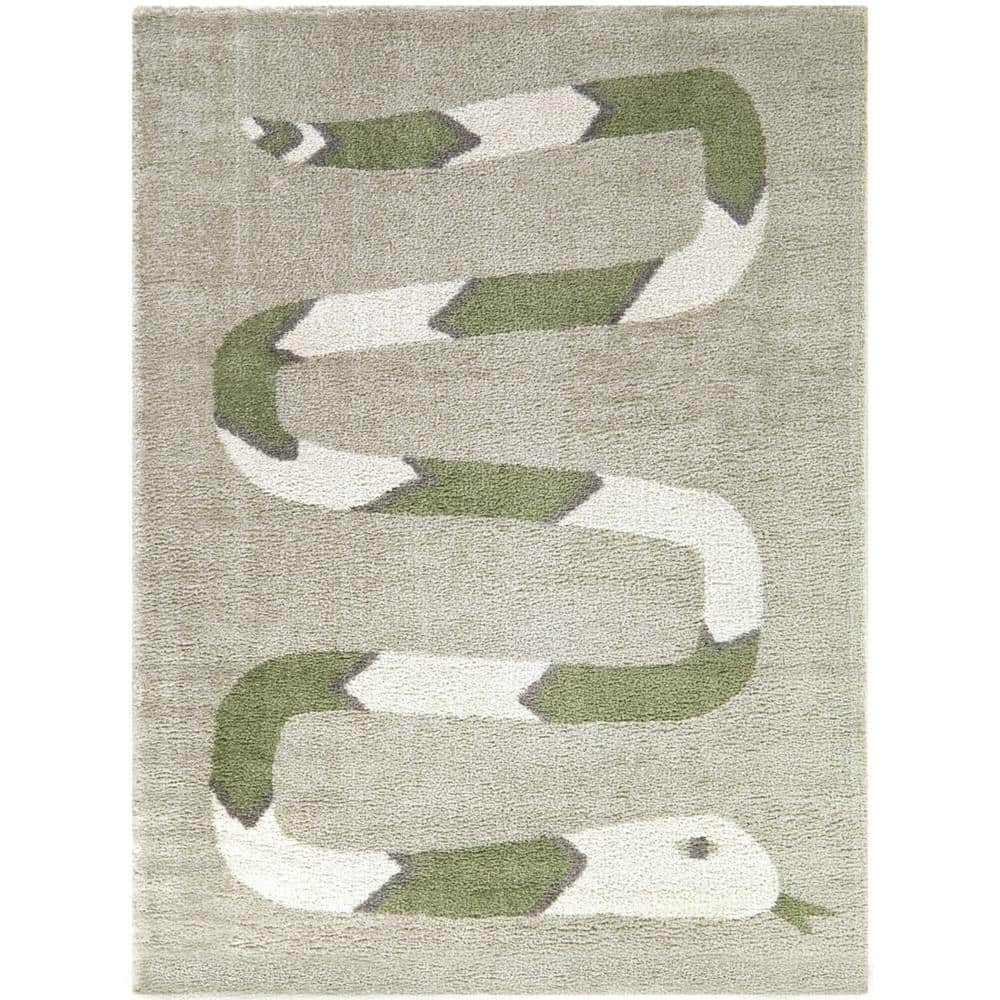 Serpieri Grey 4 ft. x 6 ft. Snake Area Rug
