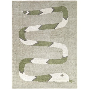 Serpieri Grey 5 ft. x 7 ft. Snake Area Rug