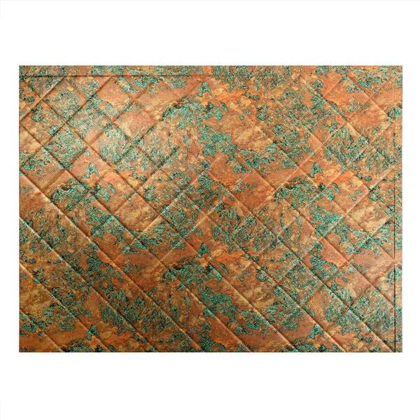 Fasade 18.25 in. x 24.25 in. Copper Fantasy Quilted PVC Decorative Backsplash Panel