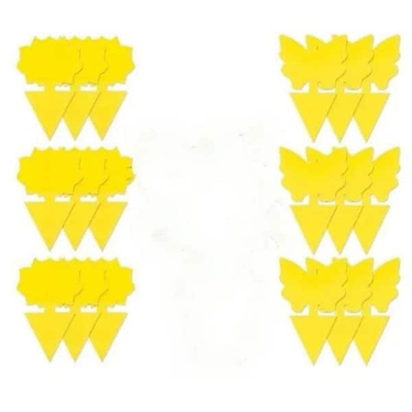 48 Pack Fruit Fly Trap and Fungus Gnat Traps-Non-Toxic Odorless Sticky Traps for Indoor/Outdoor, Plant Protection